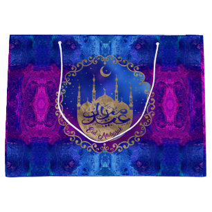 Eid Mubarak - Pastellgold und -puren Große Geschenktüte