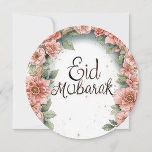Eid mubarak Personalisierte Blumen-Grußkarte Einladung