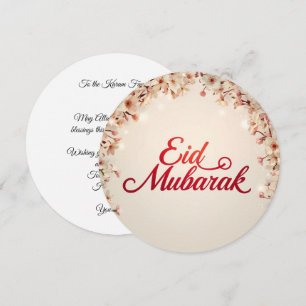 Eid mubarak Personalisierte Floral Grußkarte Einladung