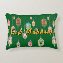 Eid Mubarak Pillow mit Islamischer Laternendesign