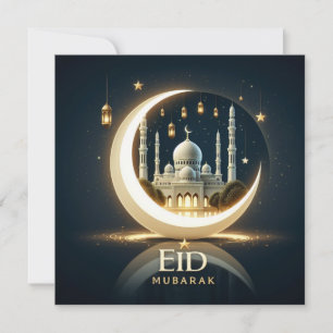 Eid Mubarak Ramadan anpassbarer Grußtext Feiertagskarte