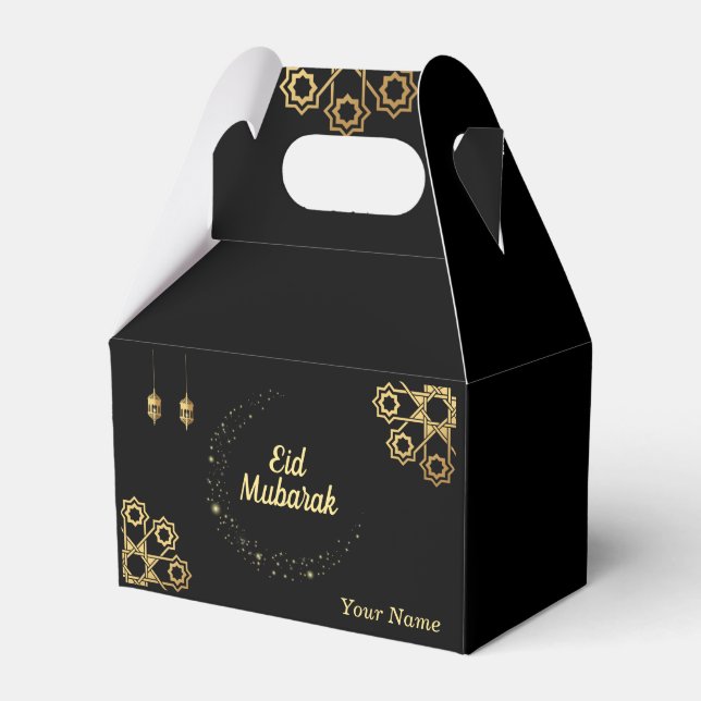 Eid Mubarak / Ramadan Kareem Golden Personalize Geschenkschachtel (Vorderseite)