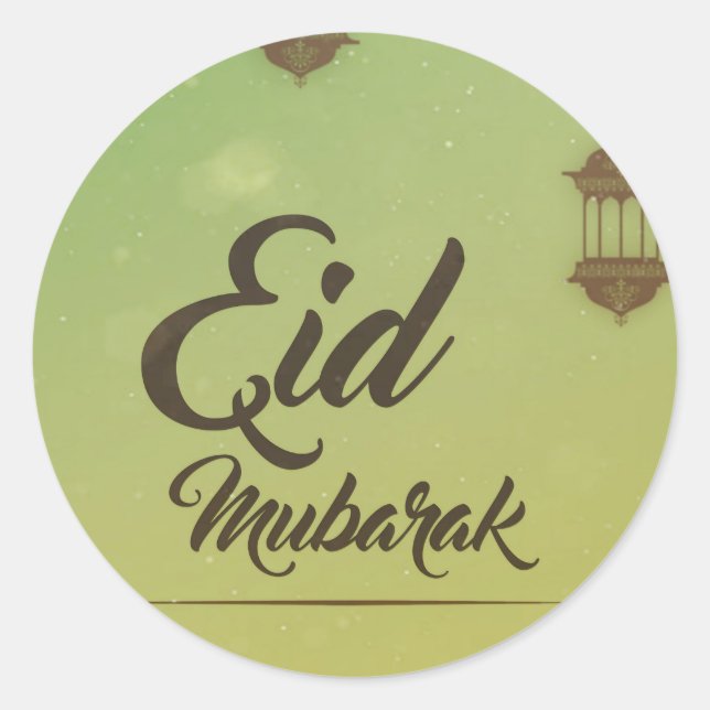 EID MUBARAK ROUND STICKER (Vorderseite)