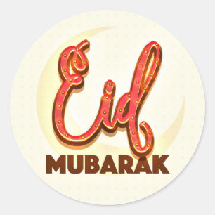 Eid Mubarak Runder Aufkleber