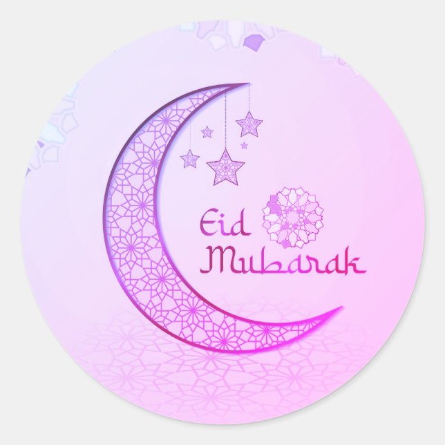 Eid Mubarak Runder Aufkleber (Vorderseite)
