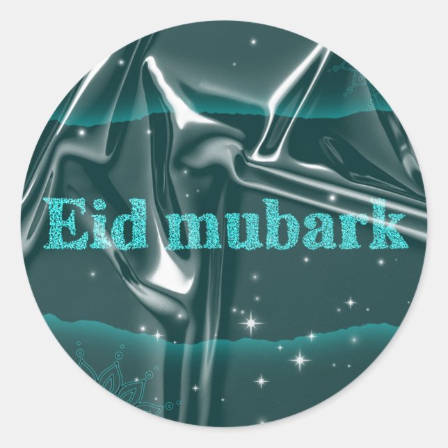 Eid Mubarak Runder Aufkleber (Vorderseite)