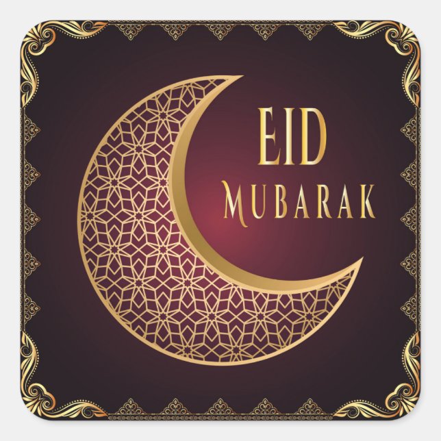 Eid Mubarak Square Sticker (Vorderseite)
