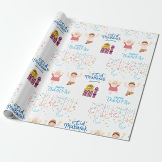 Eid Mubarak White für Kinder Geschenkpapier