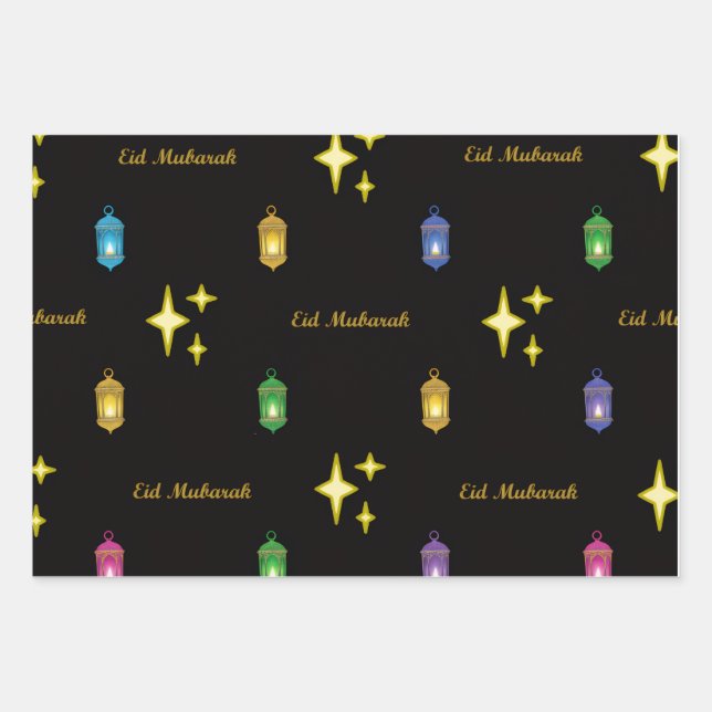 Eid Mubarak Wrapping Paper Geschenkpapier Set (Vorderseite 3)