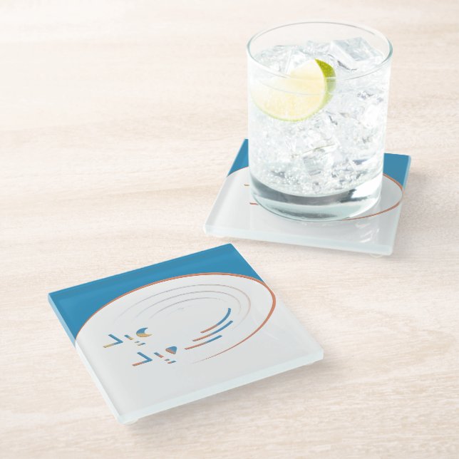 Eid, Spirals der Freude (Gerahmt) Glasuntersetzer (Schrägansicht)