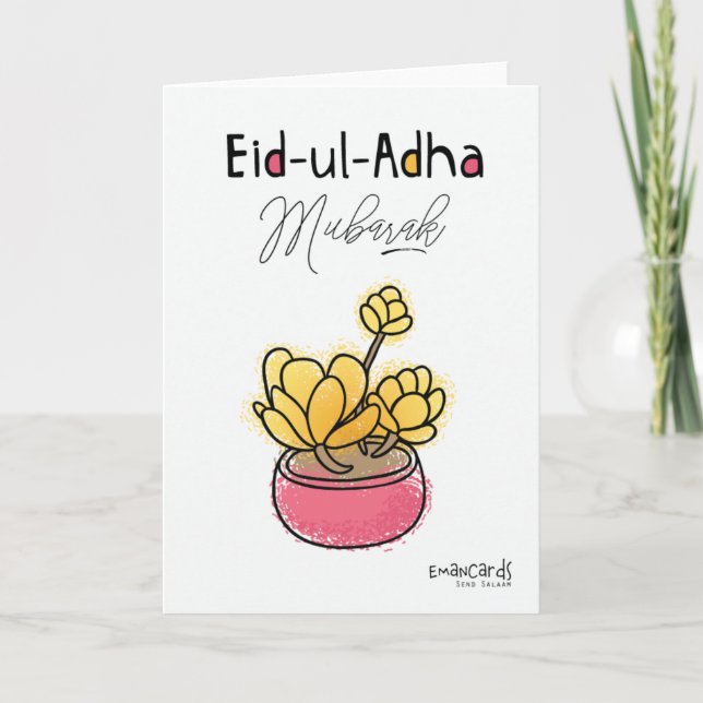 Eid ul Adha Mubarak - Blume Karte (Vorderseite)