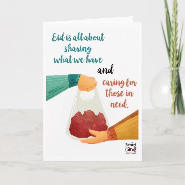 Eid ul Adha Mubarak - Fleisch teilen Karte (Vorderseite)