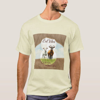 Eid Vibes Watercolor Goat Collage T - Shirt