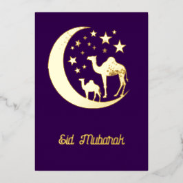 Eid Wünsche - goldene Kamele - Einladung Folie