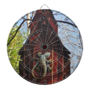 Eidechse aus abgetragenem Holz Dartscheibe