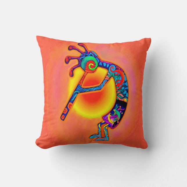 Eidechse Kokopelli Wurfs-Kissen Kissen (Vorderseite)