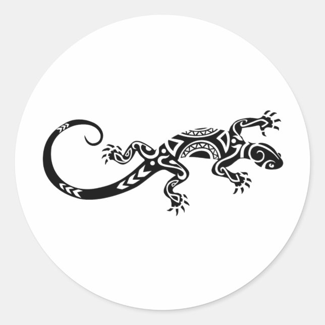 Eidechse Tatto Runder Aufkleber (Vorderseite)