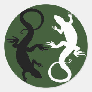 Eidechsen-Aufkleber Coole Retro-Reptilien-Kunstauf Runder Aufkleber