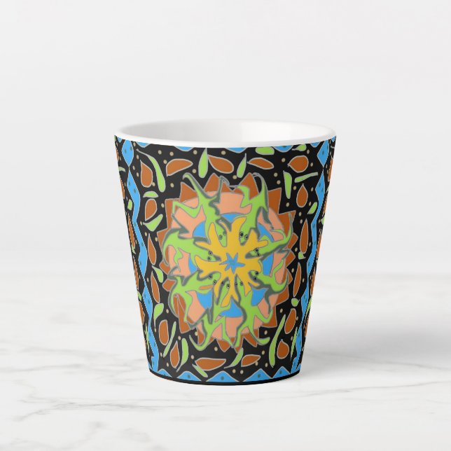 Eidechsen-Mandala Milchtasse (Vorderseite)