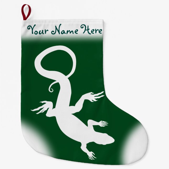 Eidechsen-WeihnachtsStrumpf-kundenspezifischer Großer Weihnachtsstrumpf (Vorderseite)