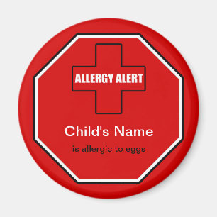 Eier Allergie Medizinische allergische Warnmeldung Magnet