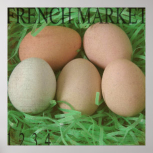 Eier auf dem französischen Markt Poster