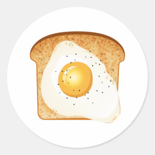 Eier auf Toast Runder Aufkleber