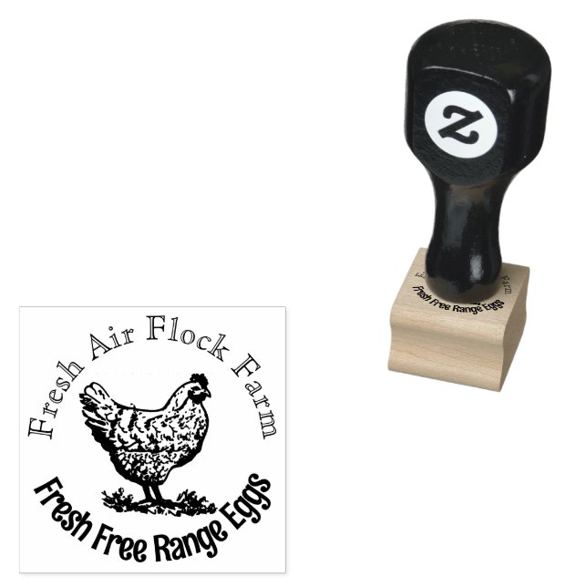 Eier aus Freilandhaltung Gummistempel (Stempel)