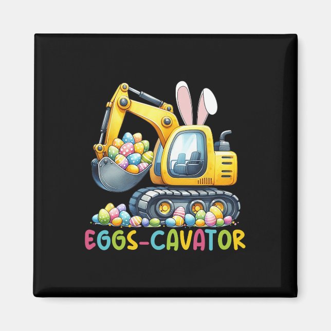 Eier-Bagger-Osterhase-Bagger-Kleinkind-Jungen E Magnet (Vorne)