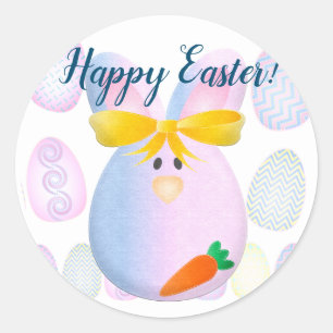 Eier & Bunnies Ostern bereit Runder Aufkleber