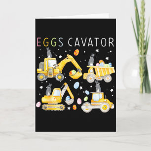 Eier Cavator Baustellenfahrzeug Hase Glücklich Ost Karte