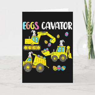 Eier Cavator Baustellenfahrzeug Hase Glücklich Ost Karte