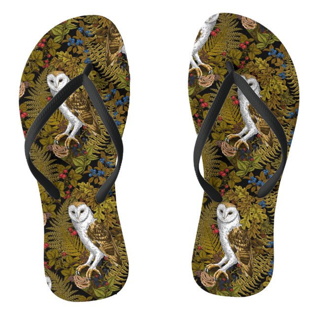 Eier, Farne, Eichen und Beeren 2 Flip Flops (Fußbett)