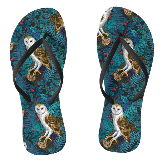 Eier, Farne, Eichen und Beeren 3 Flip Flops (Fußbett)