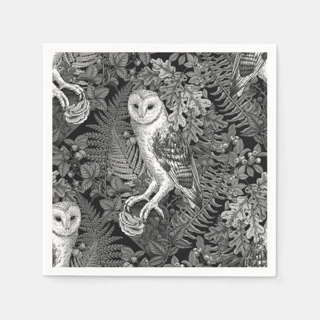 Eier, Farne, Eichen und Beeren 4 Serviette (Vorderseite)