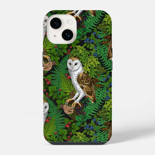 Eier, Farne, Eichen und Beeren iPhone 14 Hülle (Rückseite)