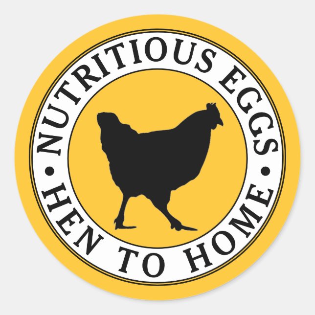 Eier Gelb mit Ei-Karton-Logo auf dem Hühnerhof Runder Aufkleber (Vorderseite)