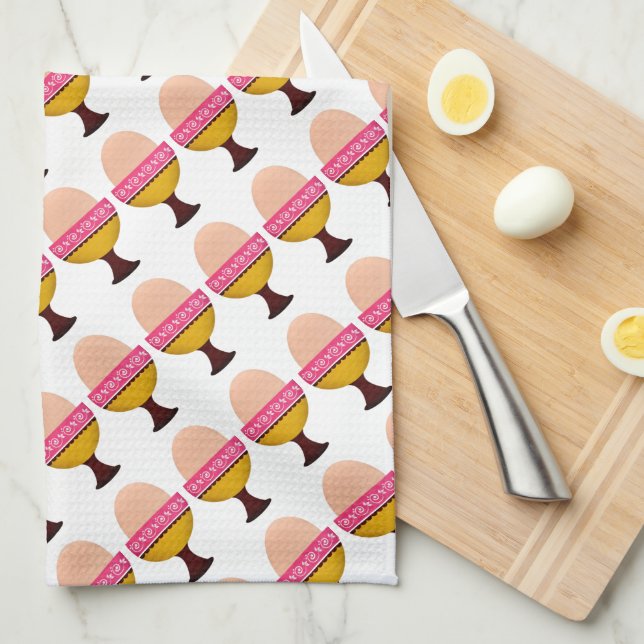 Eier Geschirrtuch (Viertel Falte)