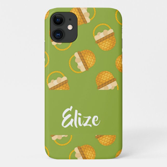Eier in braunem Korb auf grün Case-Mate iPhone Hülle (Rückseite)