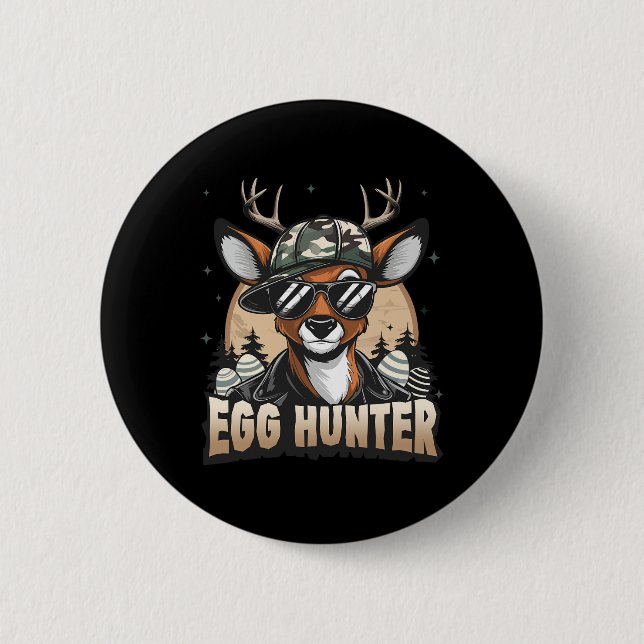 Eier Jäger Hirsch Buck Byckward Cap Hirsch Jagd Ea Button (Vorderseite)