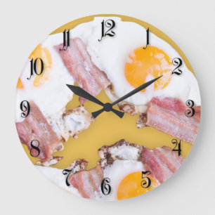 Eier mit Speck Große Wanduhr