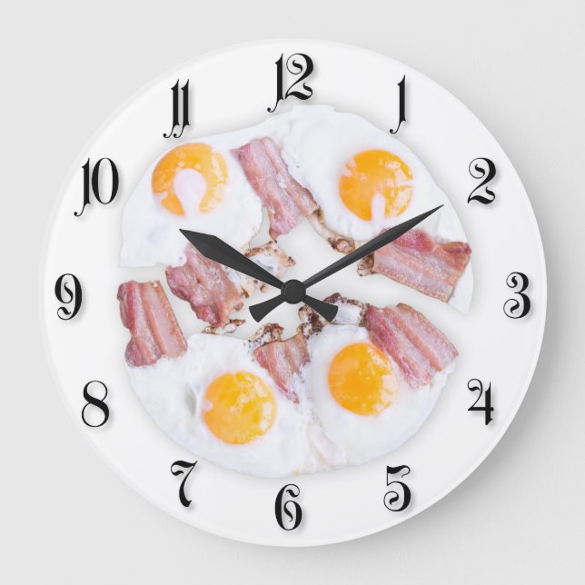 Eier mit Speck Große Wanduhr (Vorderseite)