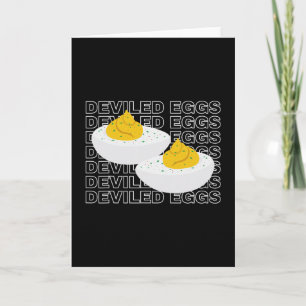 Eier mit Teufelsfüllung Retro-Esszimmer Humor Food Karte