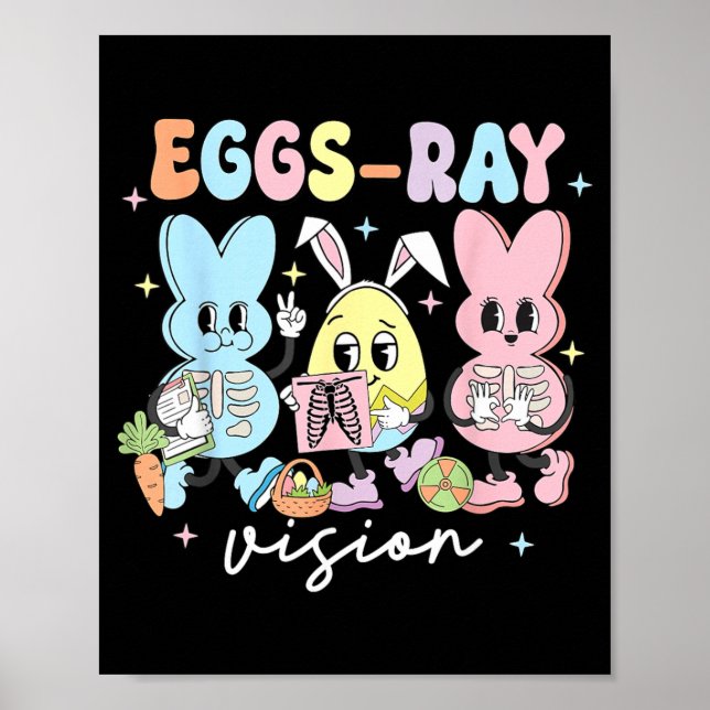 Eier-Röntgen-Vision-Hase-Oster-Technologe Xray Rad Poster (Vorne)