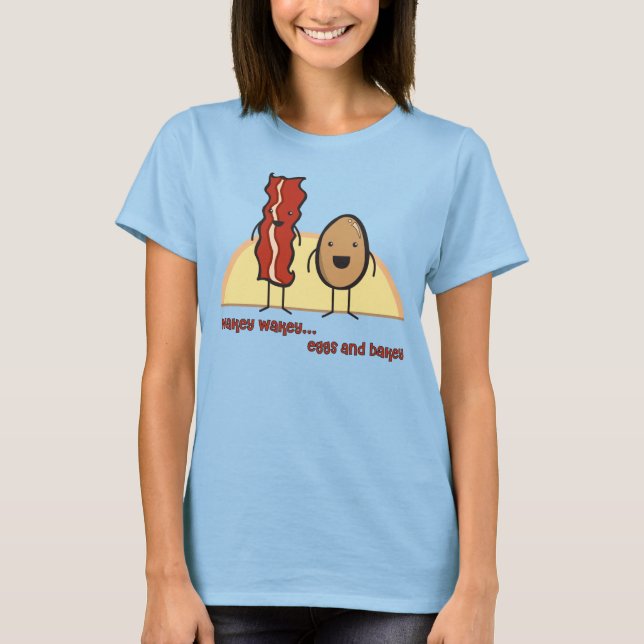Eier und Bacon Girls Ringer T-Shirt (Vorderseite)