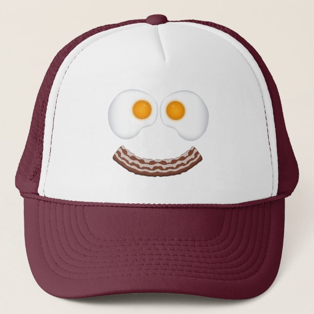 Eier und Bacon Grin Hat Truckerkappe (Vorderseite)