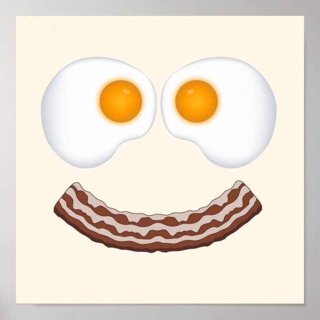Eier und Bacon Grin Poster (Vorne)