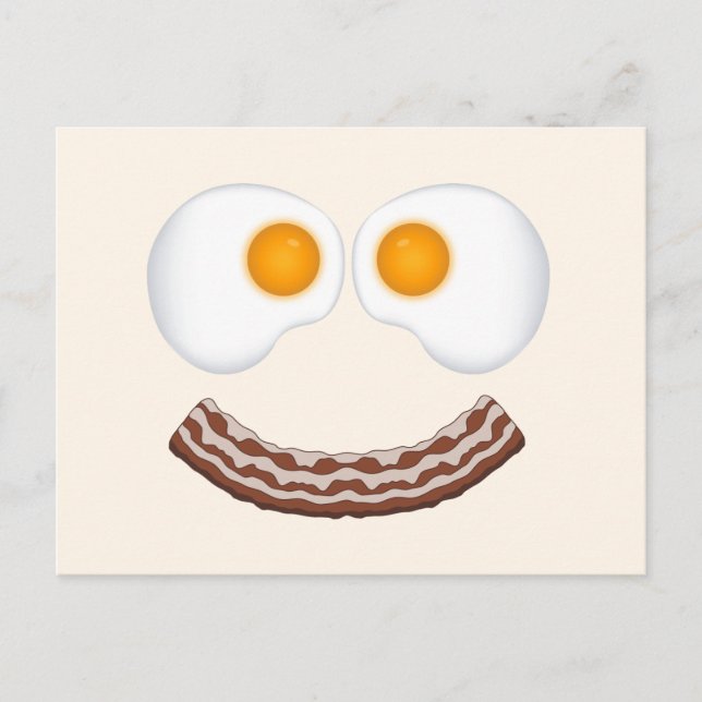 Eier und Bacon Grin Postkarte (Vorderseite)
