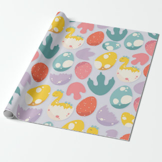 Eier und Fußabdrücke von Dinosauriern Geschenkpapier
