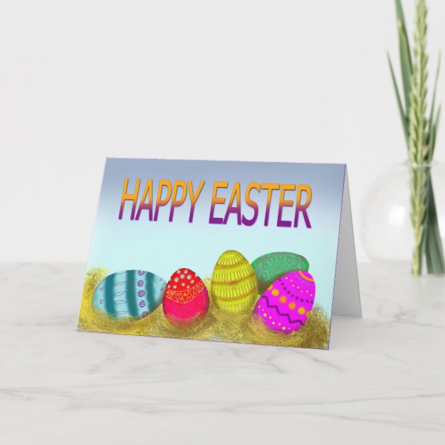 Eier und Ostern Feiertagskarte (Vorderseite)